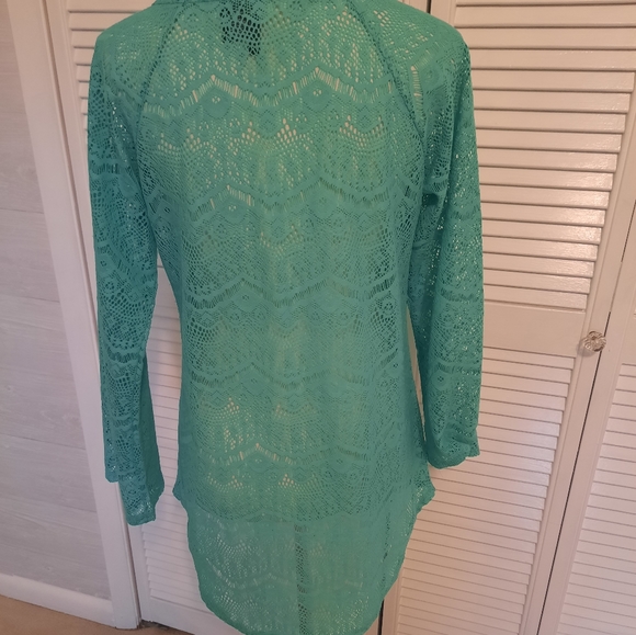 New directions seafoam lace top blouse sz medium - Picture 3 of 5